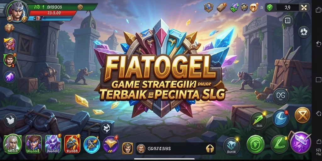 Tangkapan layar gameplay FIATOGEL yang menunjukkan pembangunan dan strategi.