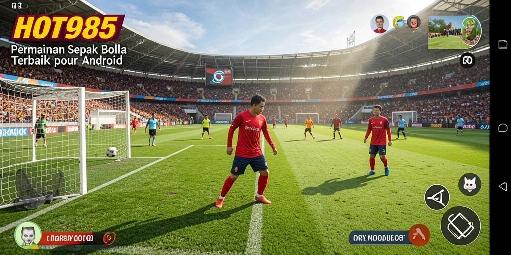 Tampilan gameplay HOT985 yang seru dalam pertandingan sepak bola.