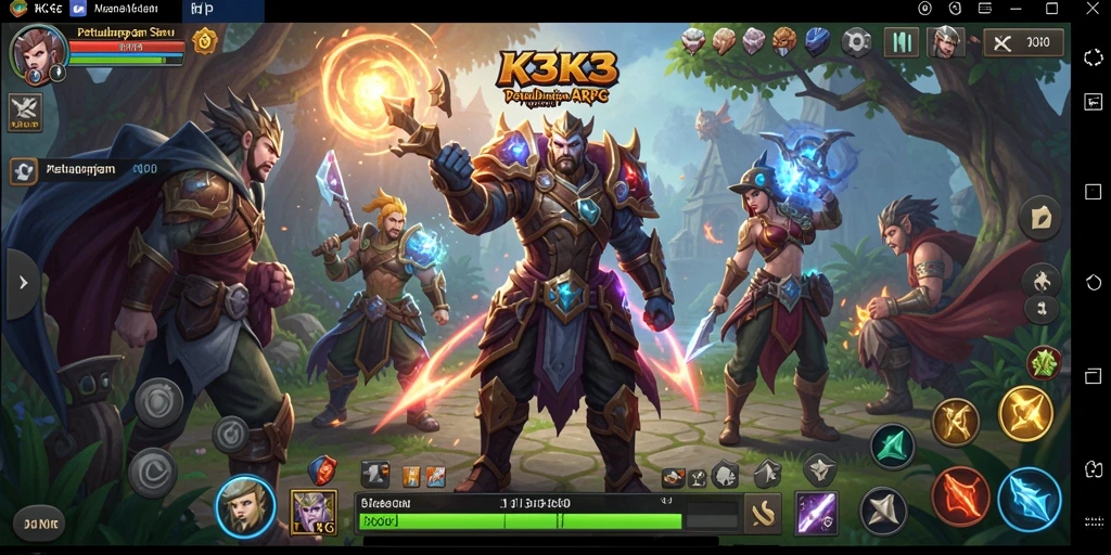 Tampilan gameplay K3K3 yang seru dan mendebarkan dalam dunia ARPG.