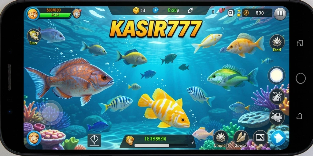 Tampilan gameplay KASIR777 saat menembak ikan.