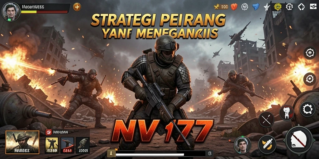 Screenshot gameplay <strong>NV77</strong> yang menunjukkan strategi pertempuran yang intens.