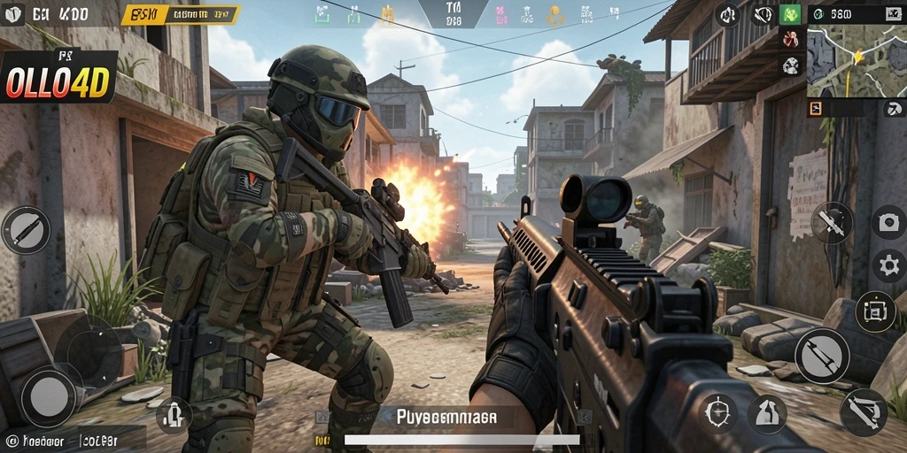Screenshot gameplay OLLO4D menampilkan aksi pertempuran yang mendebarkan.