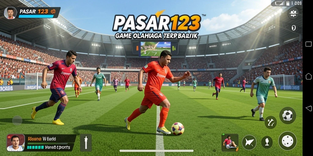 Tangkapan layar dari gameplay PASAR123 yang menampilkan aksi olahraga yang mendebarkan.