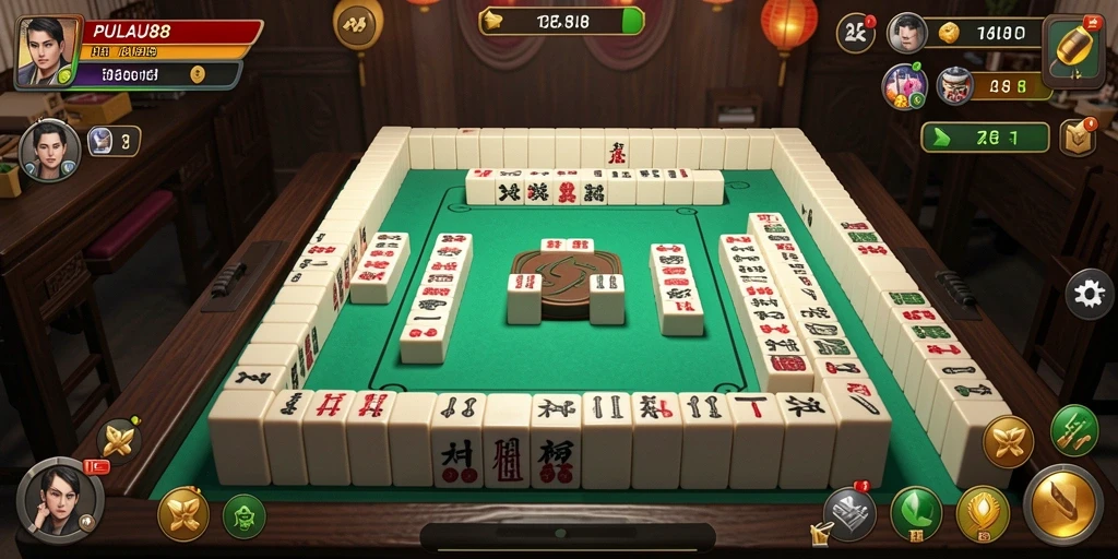 Tampilan gameplay seru PULAU88 dengan level Mahjong yang menantang.