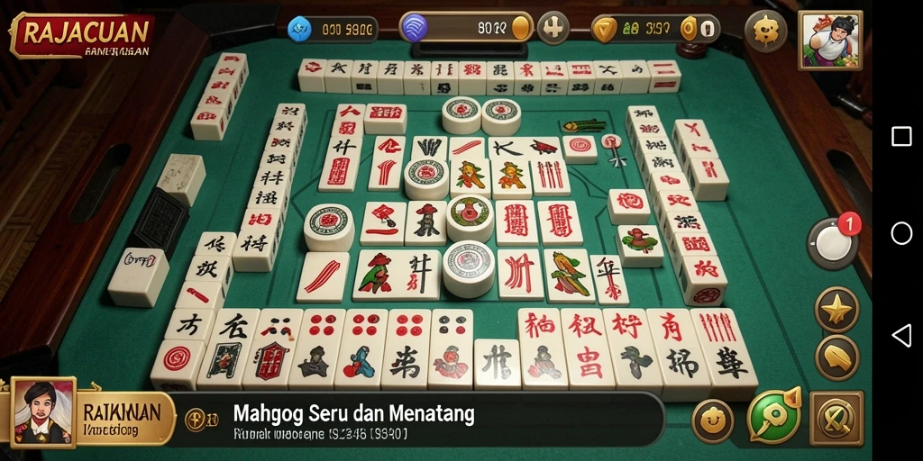 Screenshot utama RAJACUAN menampilkan gameplay Mahjong yang menarik.