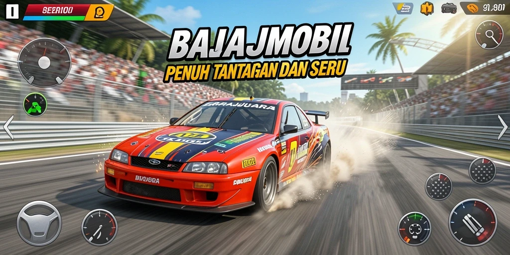 Tampilan mendebarkan balapan di RAJAJUARA dengan grafis menakjubkan.