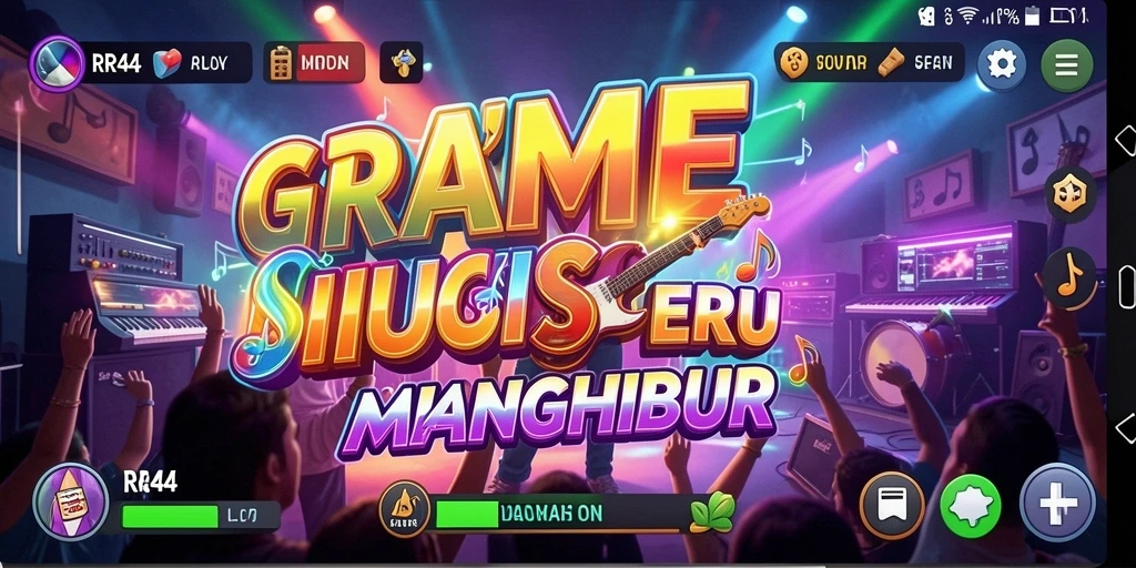 Screenshot gameplay RR44 menampilkan aksi seru dalam permainan musik.