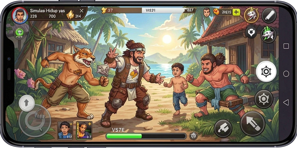 Tampilan gameplay V87 yang menarik dengan berbagai aktivitas simulasi.