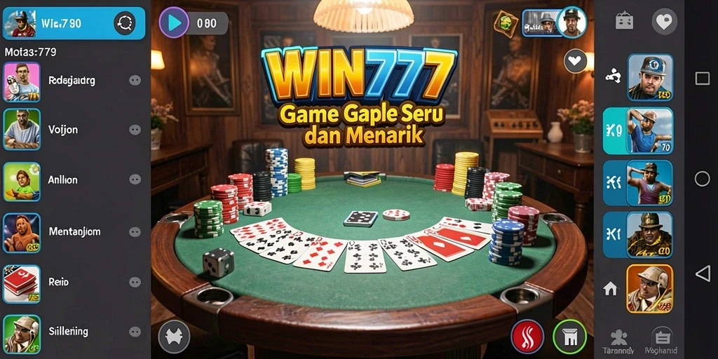Screenshot gameplay WIN777 yang menarik saat bermain Gaple.